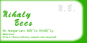 mihaly becs business card